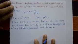 Advanced calculus & numerical method Newton Raphson method using polynomial equation example(PART-1)