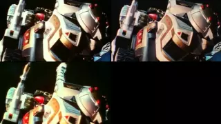 Mighty Morphin Ultrazord First Appearance 3 Split Screen  (PR and Sentai version)