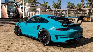 Porsche 911 GT3 RS 2019 - Forza Horizon 5 | Steering Wheel Gameplay