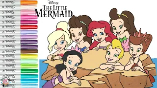 Disney Princess Coloring Book Pages Ariel and Sisters Attina Alana Aquata Arista Adella Andrina