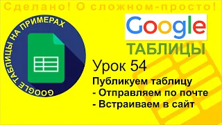 Google Таблицы. Урок 54. Встраиваем таблицу в интернет-сайт публикуем в сетях и отправляем по почте