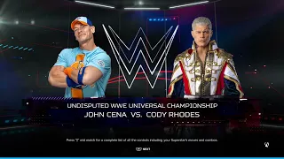 WWE 2K24 Dream Match : John Cena vs Cody Rhodes For The Undisputed WWE Universal Championship
