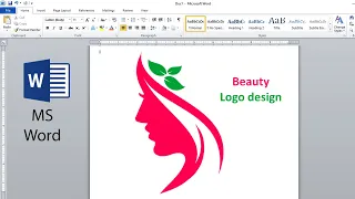 Beauty logo design in microsoft word