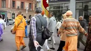 Russian Hare Krishna on Arbat Street in Moscow