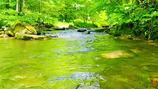 4K HDR Relaxing Mountain River Ambience.  Soothing River Sounds.