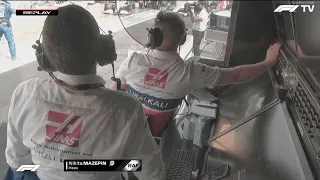 Mazepin and Kimi Raikkonen crash in pit lane - Hungarian GP 2021