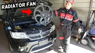 DODGE JOURNEY RADIATOR FAN REMOVAL REPLACEMENT. FIAT FREEMONT