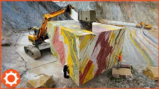 220 Heavy Machine Mining and Producing Marble Using Machine From a $1 Billion Quarry