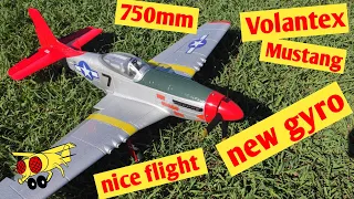 Volantex 768-1 Mustang P-51D NEW gyro flight review 750mm RTF PNP RC airplane warbird