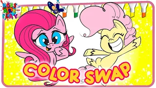 My Little Pony Pony Life Fluttershy And Pinkie Pie COLOR SWAP Coloring Pages How To Color