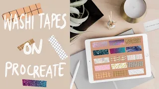 Washi Tapes on Procreate | Washi Tapes Stickers for Digital Journal | Free Stickers