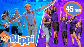 Blippi Blue Team vs Meekah Purple Team + More Color Challenges! Blippi Game Show | Episode 3