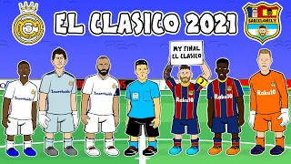 🔥Real Madrid vs Barcelona: the cartoon!🔥 (2-1 El Clasico Goals Highlights Kroos Benzema Mingueza)