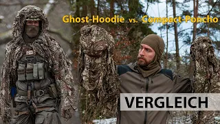 GHOSTHOOD Compact-Poncho vs. Ghost-Hoodie / VERGLEICH / Ultraleichte Tarnausrüstung in CONCAMO