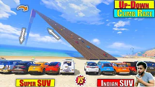 Indian Suv Cars Vs Super cars Up-Down Ramp Drag Race GTA 5