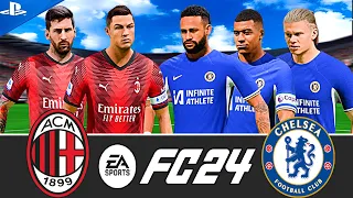 Ronaldo,Messi VS Mbappe,Haaland,Neymar | AC Milan VS Chelsea | FIFA 24 PS5 4k