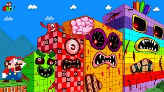 Super Mario Bros: Numberblocks Carzy Finish the Pattern vs Zombie Numberblocks Maze | Game Animation