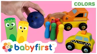 Toddler Learning Video | COLOR CREW MAGIC - Vehicles & Bowling Game for Kids | DIY | BabyFirst TV