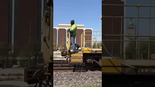 Cool What The Conductor Does!  Train With Caboose At Railroad Crossing, JawTooth #shorts