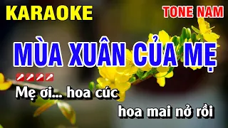 Karaoke Mùa Xuân Của Mẹ Tone Nam Nhạc Sống | Nguyễn Duy