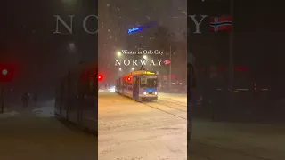 norway sun at night |norway oslo snowfall #shorts