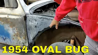 1954 VW oval window front quarter panel repair and metalwork full restoration  full build