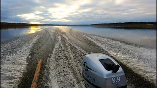 ЛОВИМ РЫБУ НА ПЕЧОРЕ  16 ОКТЯБРЯ  УРОВЕНЬ ВОДЫ ПОДНЯЛСЯ  МЕНЯЕМ ЛОДКУ   И СНОВА SHARMAX SM 9.9 HS