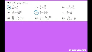 Solve the proportions. Part 1