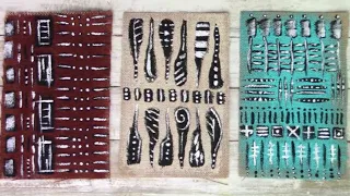 Mark Making on Painted Burlap Fabric~Mark Making Series #5