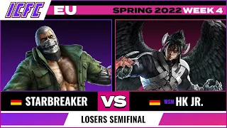 Starbreaker (Bryan) vs. HK Jr. (Devil Jin) Losers Semifinal - ICFC EU Tekken 7 Spring 2022 Week 4