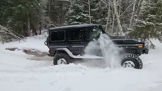 G55 AMG Wagon in the deep snow. Listen to that engine