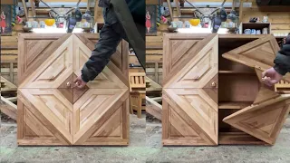 DIY Furniture Of Firewood 3D, Impossible Origami Folding Door! Oak, Ash and Birch