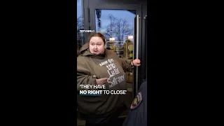 Russian man chains himself to McDonald's door to protest closure