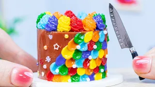 Satisfying Miniature Rainbow Chocolate Cake Decorating 🌈 Tiny Colorful Tasty Cakes