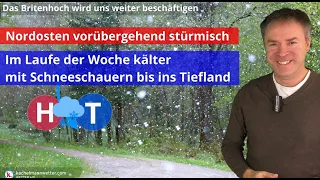 Zwischen Dauerbritenhoch und Tiefs mit Schneeschauern und Wind - Im Nordosten zunächst stürmisch