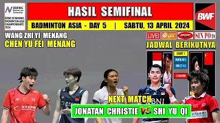 Hasil Semifinal Badminton Asia Championship 2024 Hari Ini ~ CHEN YU FE & WANG ZHI Menang ~ NEXT JOJO