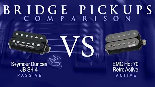 Seymour Duncan JB SH-4 vs EMG HOT 70 RETRO ACTIVE - Bridge Pickup Guitar Tone Comparison Demo