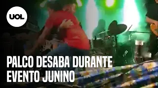 Palco desaba com cantor durante evento junino na BA