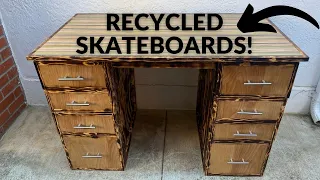 Desk Out Of Recycled Skateboards! #RocklerDeskChallenge