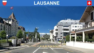 Driving in Lausanne, Switzerland. 4K