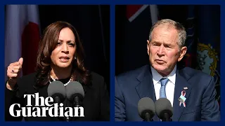 Kamala Harris and George Bush visit Flight 93 memorial on 20th anniversary of 9/11