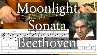 MOONLIGHT SONATA (Repost with Performance) - Beethoven - Full Tutorial with TAB - Fingerstyle Guitar