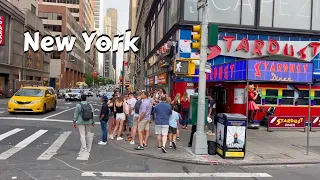 4k New York City - Walking From Columbus Circle To Times Square