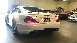 SL65 amg Black Series with muffler bypass pipe; start up, acceleration; sounded like Pagani!!
