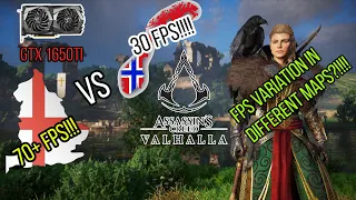 FPS difference in Assassins Creed Valhalla in Different maps? Comparison between Norway & England