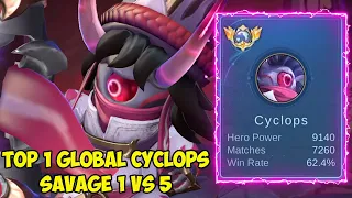 RAJA  CYCLOPS 1 vs 5 SAVAGE skill nya jago banget bisa kita tiru nih di rank - mobile legends