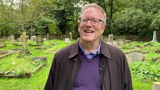 Bishop Barron at the Grave of C.S. Lewis