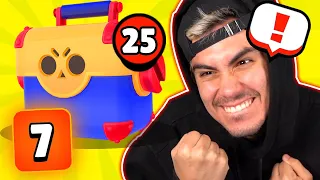 ABRI 25 MEGA CAIXAS NUMA CONTA INICIANTE E ACONTECEU... BRAWL STARS!!