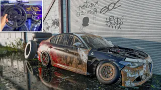 Rebuilding ALFA ROMEO Giulia Quadrifoglio - NFS Heat - Steering Wheel Gameplay