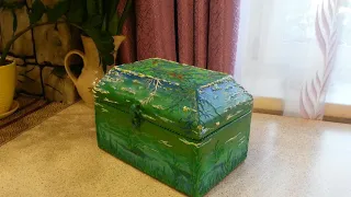 Шкатулка, ларец из картона и шпатлевки своими руками.Universal organizer, box.